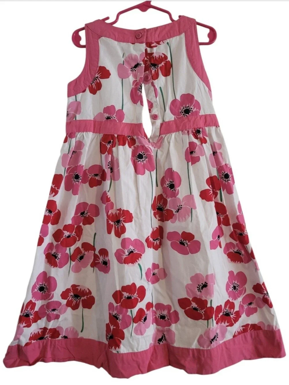 GYMBOREE Pink and Red Floral Bow Dress